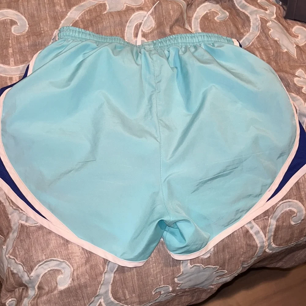 Nike Dri Fit Light & Dark Blue, White Trim Running Shorts sz XS EUC